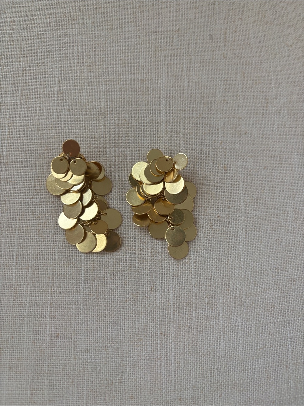 J. Crew Gold Sequin Cluster Drop Earrings